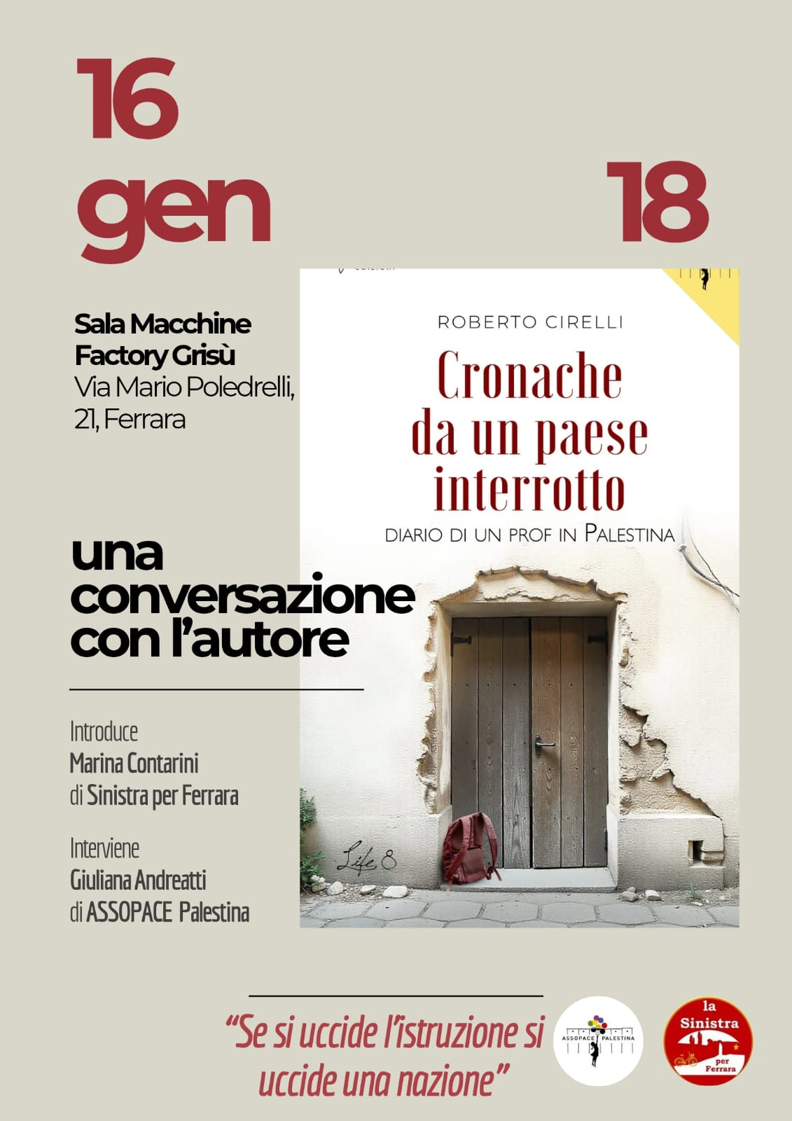Cronache da un paese interrotto | presentazione del Libro di R. Cirelli